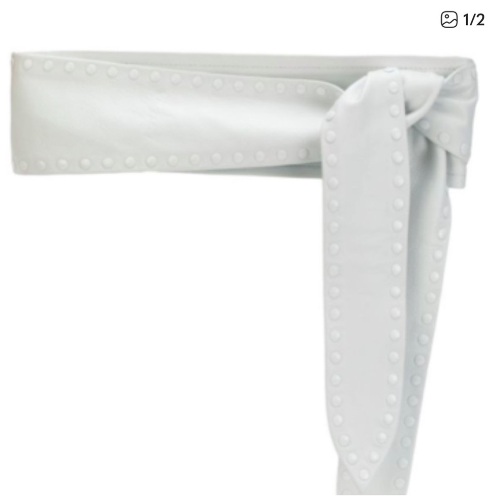 IRO White Studded Leather Belt